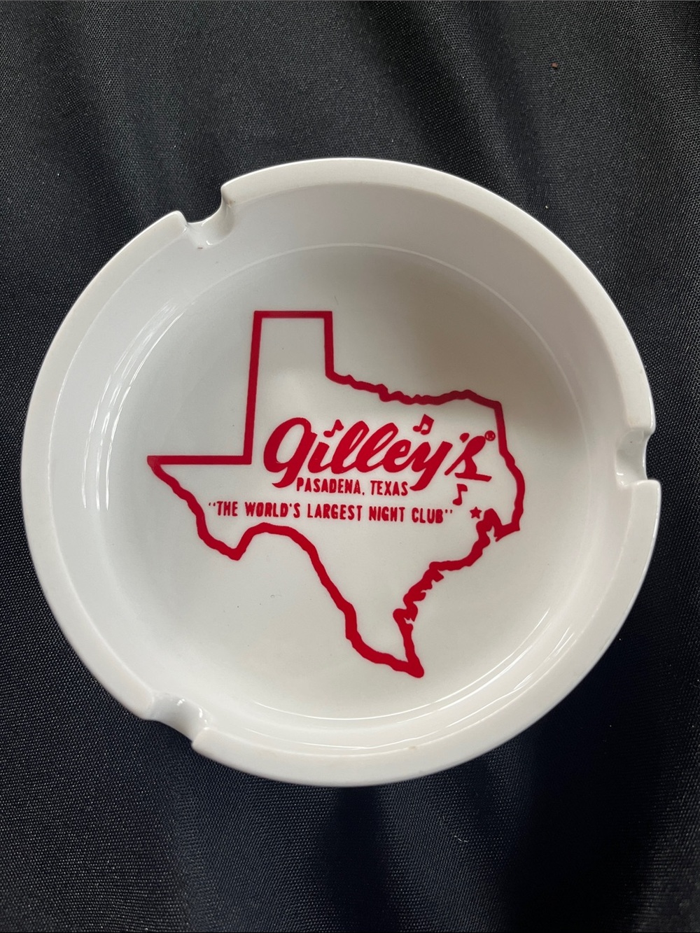 Vtg MICKY GILLEY'S PASADENA TEXAS Ashtray Urban Cowboy Rockabilly Night Club